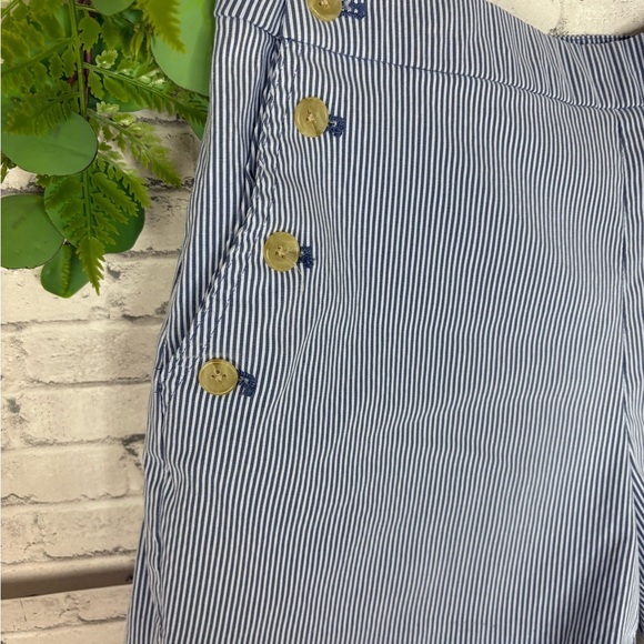 Banana Republic Factory Button Blue PinStripe Sailor Shorts - Picture 2 of 5